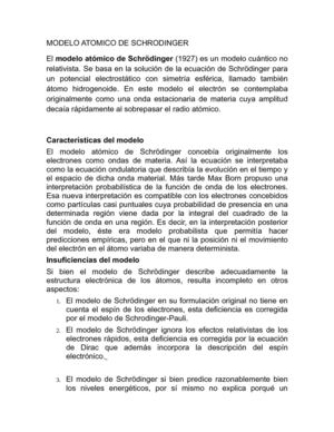 modelo atomico de schrondinger