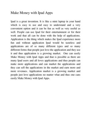 Make Money with Ipad Apps