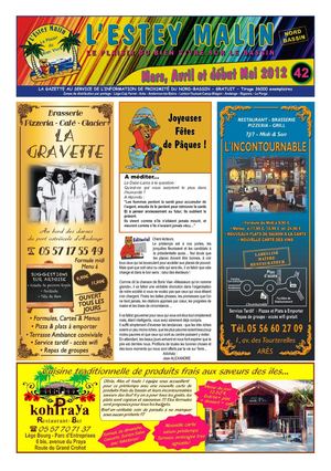 L'ESTEY MALIN N°42 - Mars, avril, début mai 2012