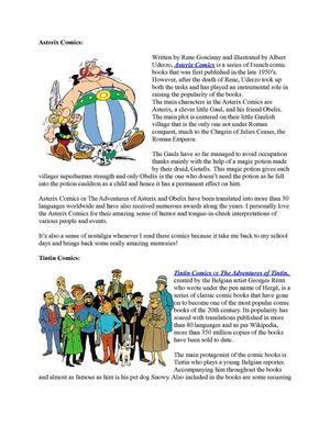 A Brief Review of Asterix and Tintin Comics