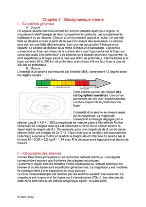 Chapitre 2 de Géologie