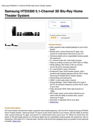 Samsung HTD5300 51-Channel 3D Blu-Ray Home Theater System