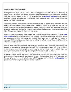 No Diving Sign- Ensuring Safety!