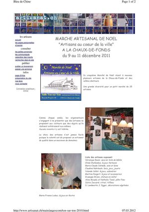 Ton sur ton, marché artisanale 2011 à Chaux-de-Fonds
