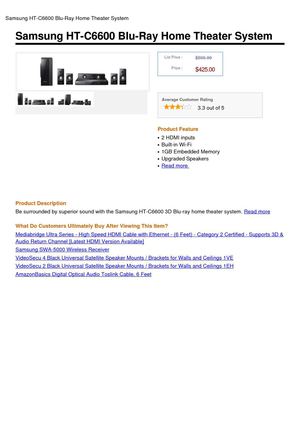 Samsung HT-C6600 Blu-Ray Home Theater System