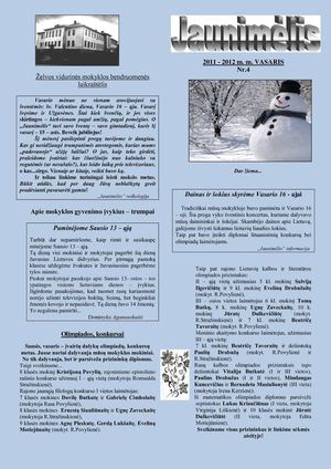 Želvos vidurinės mokyklos bendruomenės laikraštėlis  2012 Nr. 4