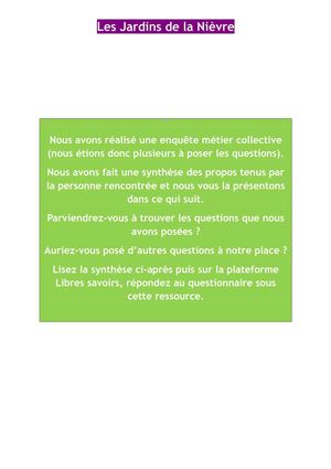 Analyse d'une enquête métier