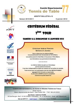 CDTT77 - 2011-2012 - Critérium fédéral - Tour 3