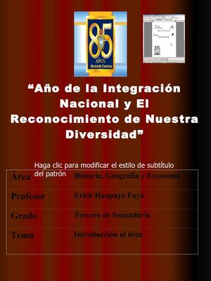 INTRODUCCIÓN AL ÁREA DE HGE