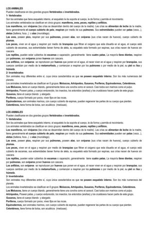 LOS ANIMALES