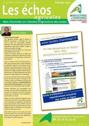 bilan d'activités 2011 - Chambre d'Agriculture des Landes