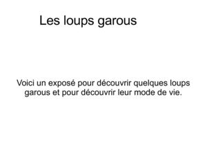 Les loups garous