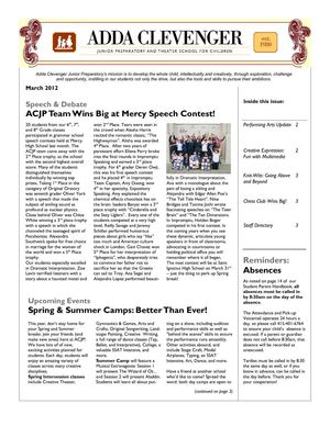 ACJP March 2012 Newsletter  