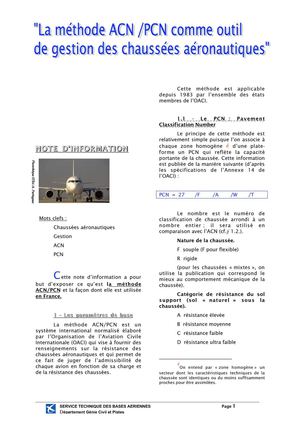 La méthode ACN/PCN comme outil de gestion des chaussées aéronautiques