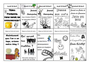 Programme centre de loisirs avril 2012