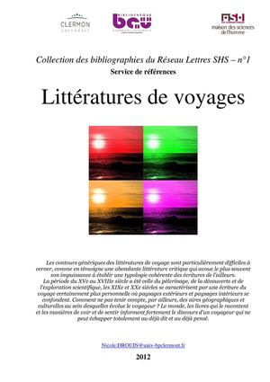LITTERATURES DE VOYAGE