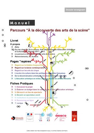 Manuel "Parcours à la découverte des arts de la scène"