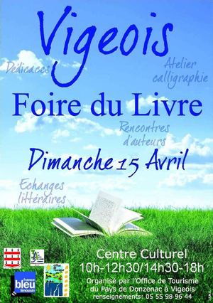 OT Donzenac Vigeois - Flyer Foire Livre Vigeois recto