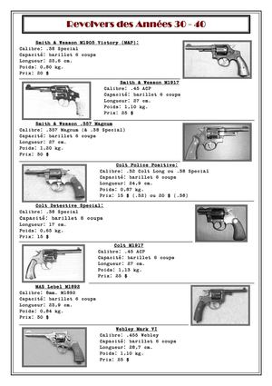 ARMES DES ANNEES 30-40