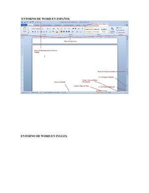 Entorno de word en ingles y español
