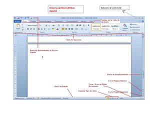 Entorno de word 2010 en ingles y español
