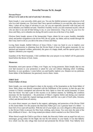 Powerful Novena To St. Joseph