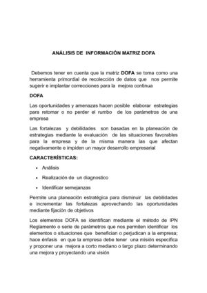 informe matriz  dofa