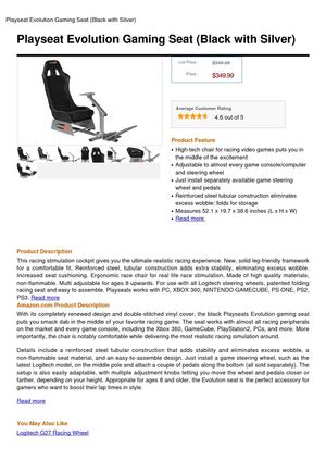 Playseat Evolution Gaming Seat