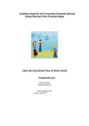 Libro de Canciones para el nivel inicial