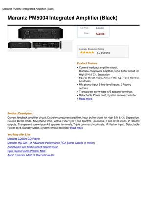 Marantz PM5004 Integrated Amplifier