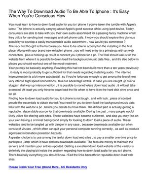 The Way To Download Audio To Be Able To Iphone _ It's Easy When You're Conscious How