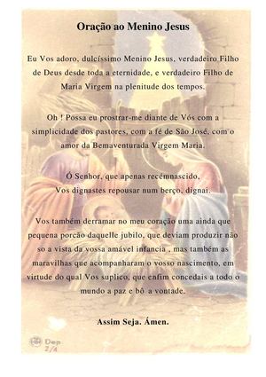 Oração ao Menino Jesus - Prière de l'enfant Jésus