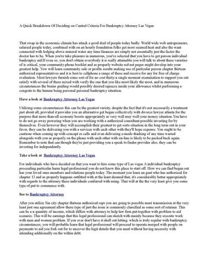 A Quick Breakdown Of Deciding on Central Criteria For Bankruptcy Attorney Las Vegas 
