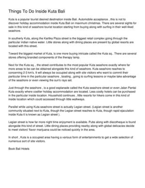 Things To Do Inside Kuta Bali