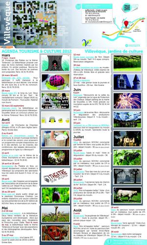 Agenda tourisme & culture - Villevêque -2012
