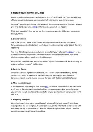 Winter BBQ Tips
