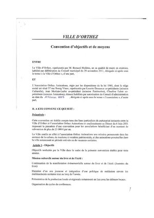 Convention d'objectifs et de moyens mairie