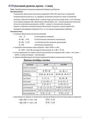 A10 Преобразование логических выражений