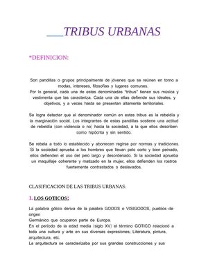 tribus urbanas