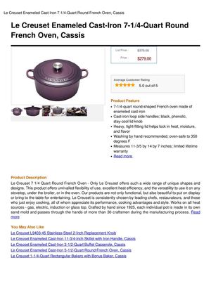 Le Creuset Enameled Cast-Iron 7-1 4-Quart Round French Oven, Cassis