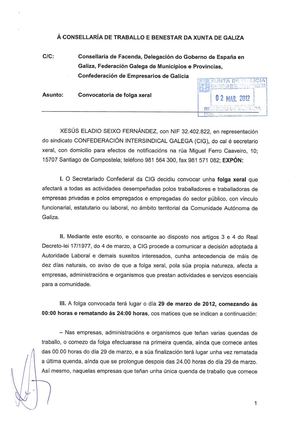 Convocatoria Folga Xeral