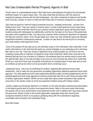 Not Use Undesirable Rental Property Agents In Bali