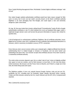 Shaw Capital Working Management News Worldwide: Cracked digital certificates endanger ‘web of trust’