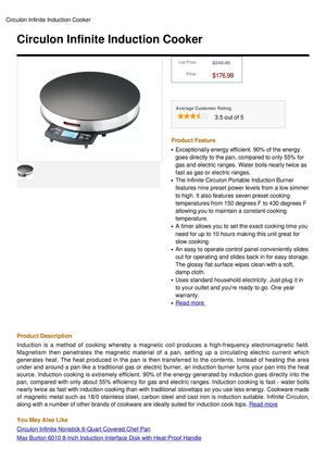 Circulon Infinite Induction Cooker