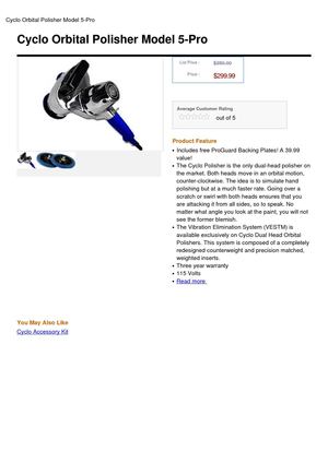 Cyclo Orbital Polisher Model 5-Pro