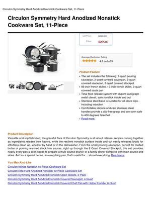 Circulon Symmetry Hard Anodized Nonstick Cookware Set, 11-Piece