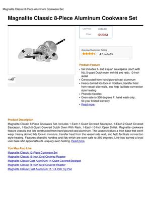 Magnalite Classic 8-Piece Aluminum Cookware Set