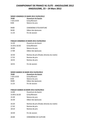Livert Championnat de France Natation Handisport Mars 2012