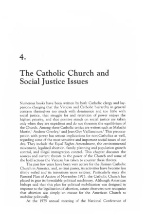 The Catholic Church and Social Justice Issues