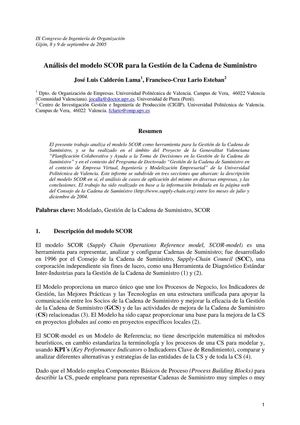 Analisis de modelo SCOR